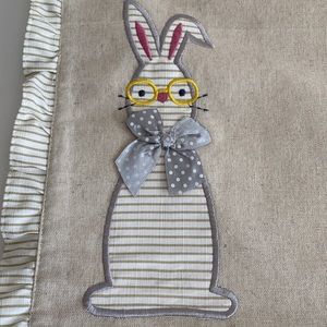 Isaac Mizrahi Bunny Rabbit Placemats Set of 4 Easter Bow Glasses